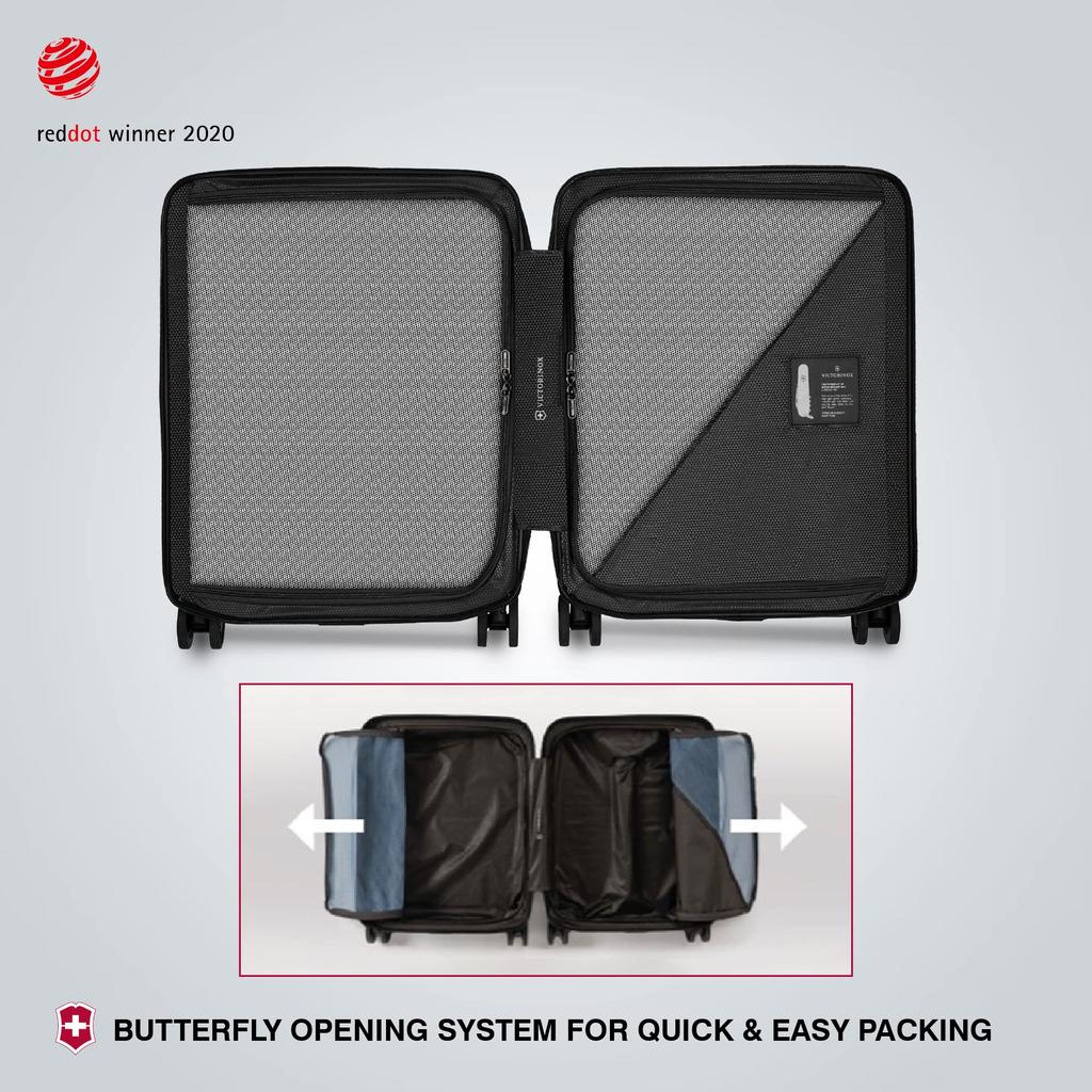 Airox Global Ультралегкий чемодан для переноски, сумка для путешествий, деловых поездок, бесшумный, с двумя колесами, застежка-бабочка, тип молнии, 33 л, черный 612497