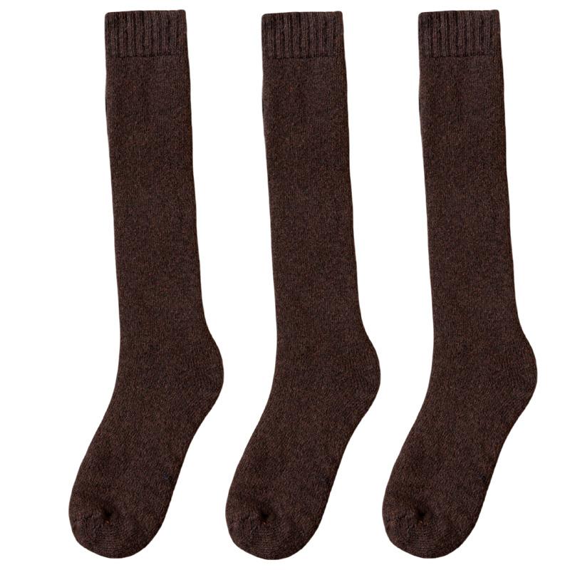 3 пары зимних толстых теплых мужских шерстяных носков до колена, мужские носки из мериносовой телячьей шерсти, повседневные кашемировые махровые носки, модные мужские чулки