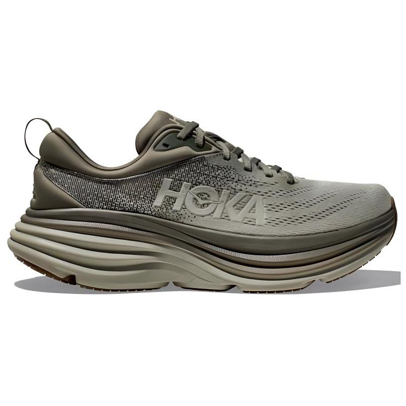 HOKA One One Bondi 8 Амортизирующие Нескользящие Низкие Повседневные Кроссовки Мужские Армейский Зеленый 1123202SBRL