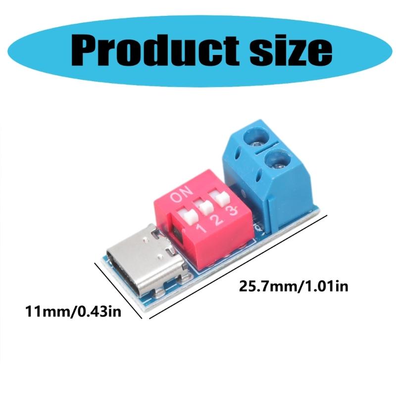 Комплект из 2 модулей USB Type C PD триггеров Поддерживает быструю зарядку QC/PD с регулируемыми напряжениями Поддержка входа 5В-20В