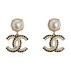 Серьги с декором из страз Double C Женские серьги Золотые AB9146-B09008-NK079