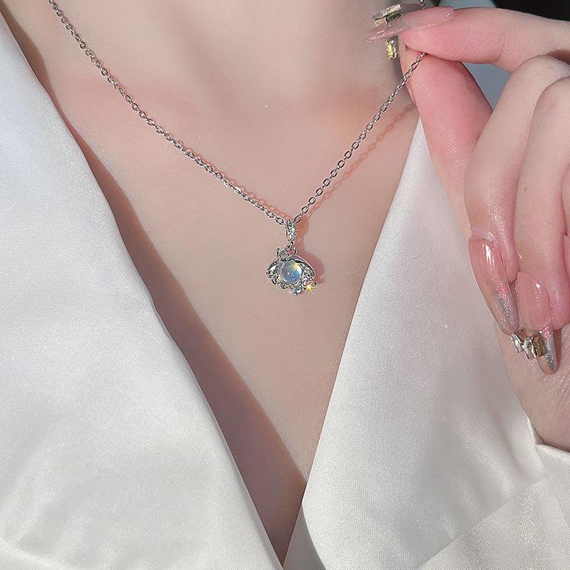 Ожерелье из ракушек Женское легкое роскошное нишевое студенческое подруги из нержавеющей стали Ключичная цепочка