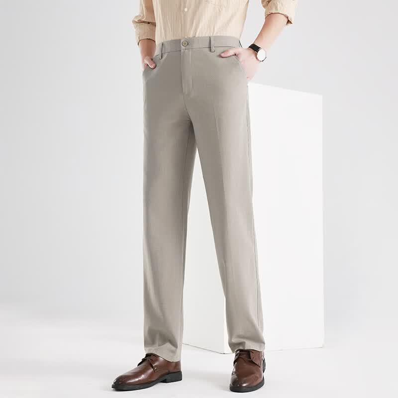 Мужские брюки прямого кроя в стиле business casual, устойчивые к сминанию