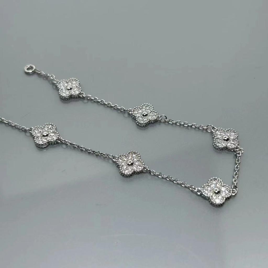 Высококачественный мини-браслет с четырёхлистным клевером из красного агата с шестью цветками, женский, знаменитость, элитный, женский браслет