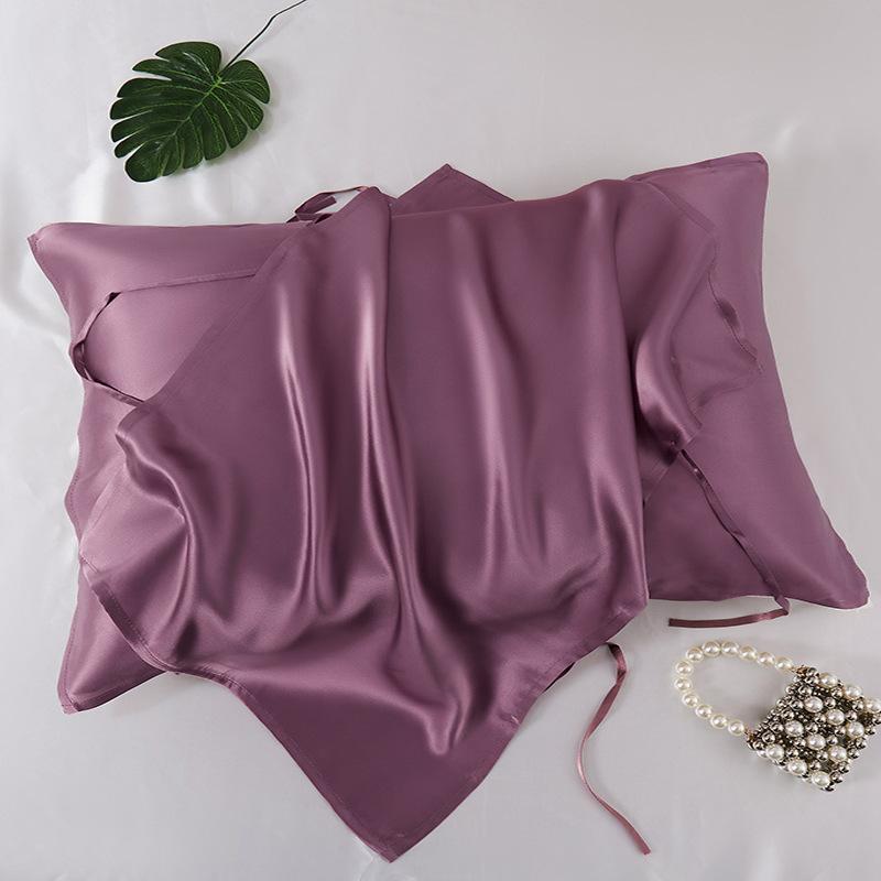 6A Grade 100% Mulberry Silk Tie Silk Pillowcase 50x74cm Single Pair Pillowcase Portable for Travel