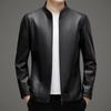 Autumn Plus Size Middle-aged Men's Fleece Sheepskin Leather Jacket Stand Collar Daddy Leather Jacket Jacket