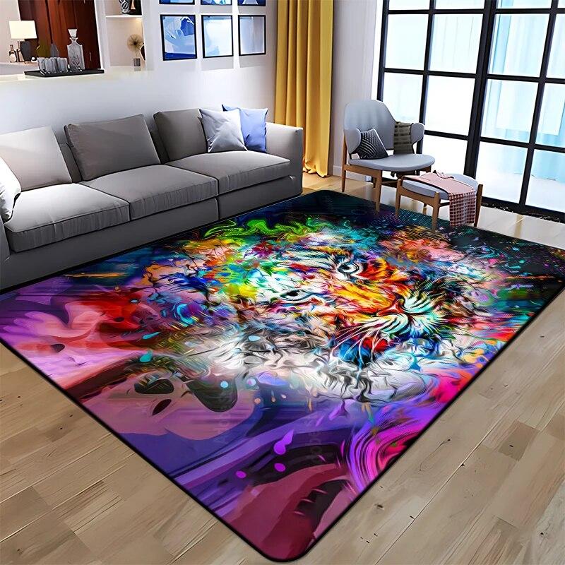 3D Printing Tiger Beauty Printed Carpet for Living Room Non-Slip Area Rug Bedroom Modern Home Decoration Yoga Mat Dropshipping