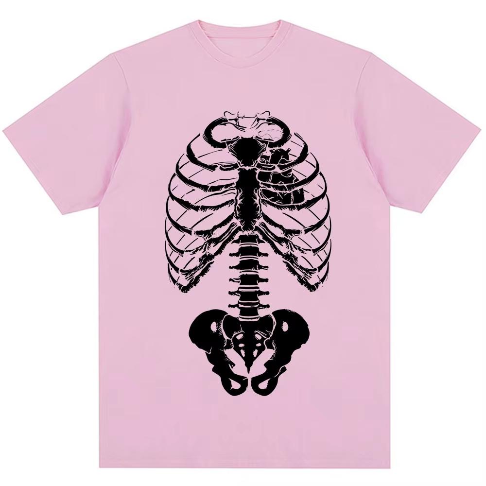 2026 Summer Fashion Trendy Tee Vintage Skeleton Graphic Gothic Punk Print T Shirt Men Women Fashion Harajuku Short Sleeve Y2k Oversized T-shirts