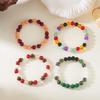 Geometric Agate Beaded Bracelet For Women Handmade Elastic Cord Jewelry For Travel Gift