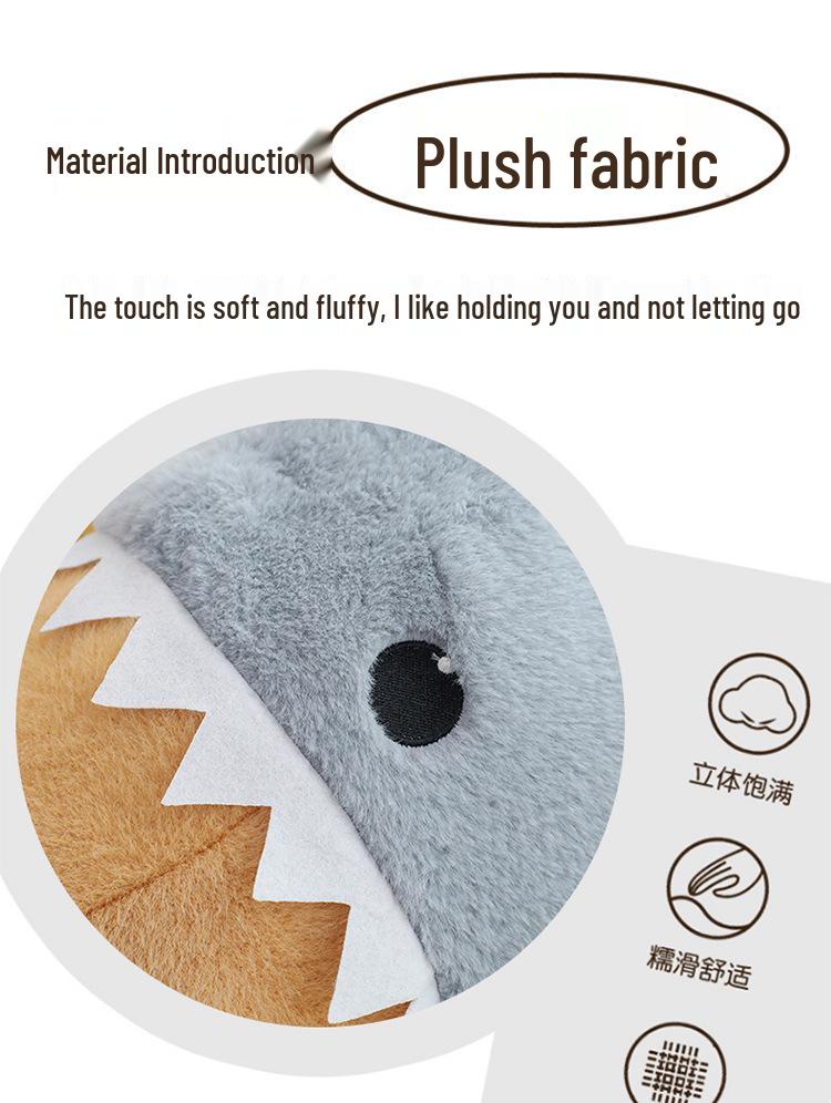 Shark Capybara Plush Toy - Large Cute Animal Doll Pillow for Children and Girls