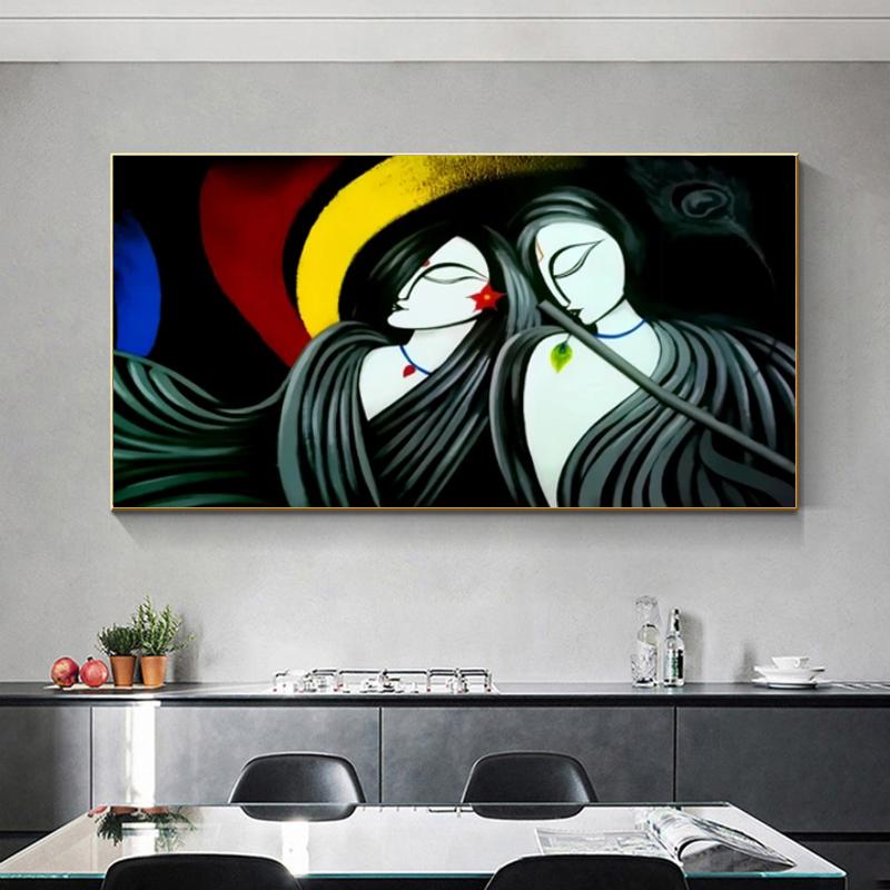 Лорд Радха Кришна постеры и принты Abatract холст картина настенное искусство для гостиной современный домашний декор религия Куадрос