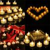 12 шт. Зажим Светодиодная свеча-таблетка без пламени Реалистичное пламя Декор для ваз столов Многоразовая свеча на батарейках