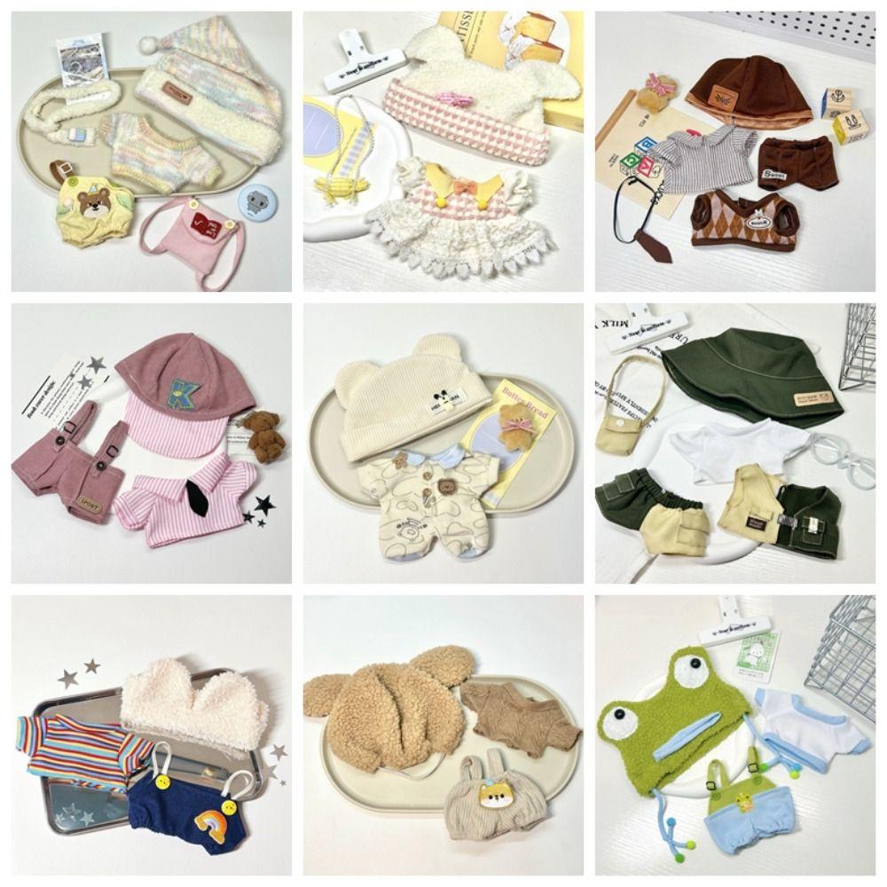 Cartoon 20cm Dolls Clothing Set Cool Cute Miniature Dress Suit Fashion Cosplay Clothes  Cotton Doll