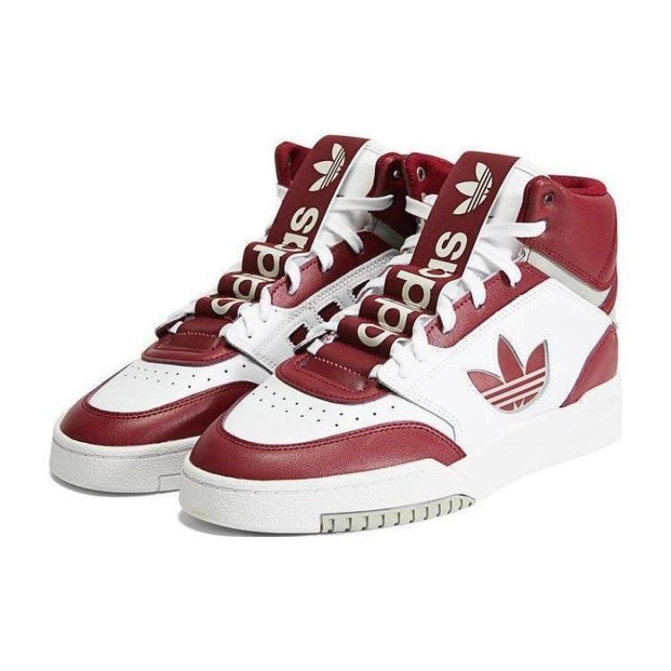 adidas Оригинальные кеды Drop Step XL из кожи, с нескользящей подошвой, легкие, высокие, для скейтбординга, унисекс, белые/красные FZ5711