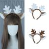 Ободок для волос из искусственного меха Рождественская повязка на голову Пушистая повязка на голову из рогов оленя Аксессуары для волос