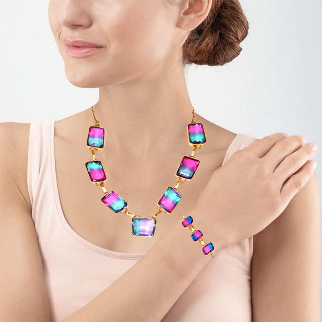 Bio-Tourmulian 14 Ct Gold Plated Jewelry Necklace Bracelets18-20''