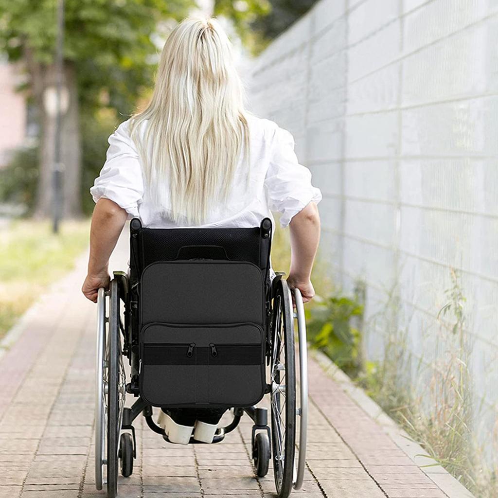 Wheelchair Storage Bag Portable 600D Oxford Cloth Wheelchair Backpack Large Capacity Water Resistant Wheelchair Storage Pouch for Outdoor