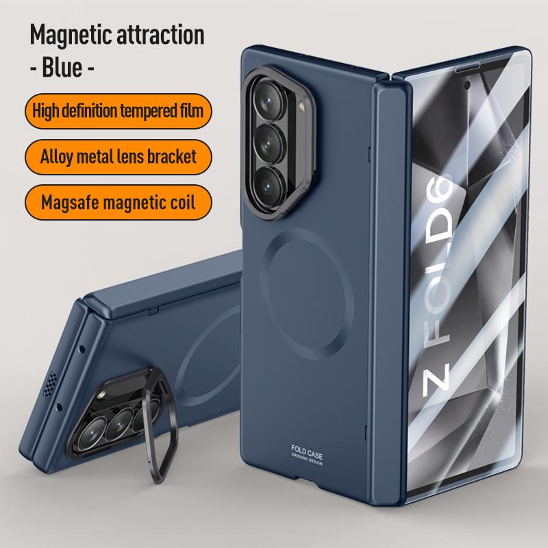 Магнитный шарнир Линза Скрытый кронштейн Чехол для телефона Для Samsung Galaxy Z Fold 7 6 5G Для Magsafe Пленка для защиты экрана Ударопрочный чехол
