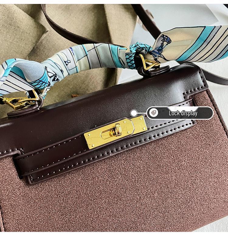 Kelly Women's Large Shoulder Bag with Lock and Scarf - Versatile Crossbody Handbag