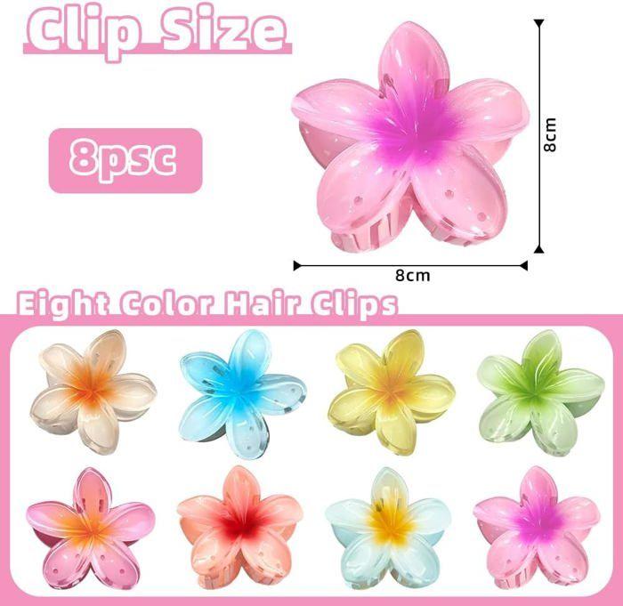 Pinces à Cheveux - Fleur Hawaïenne - 8 Couleurs - Design Élégant - Matériau Durable