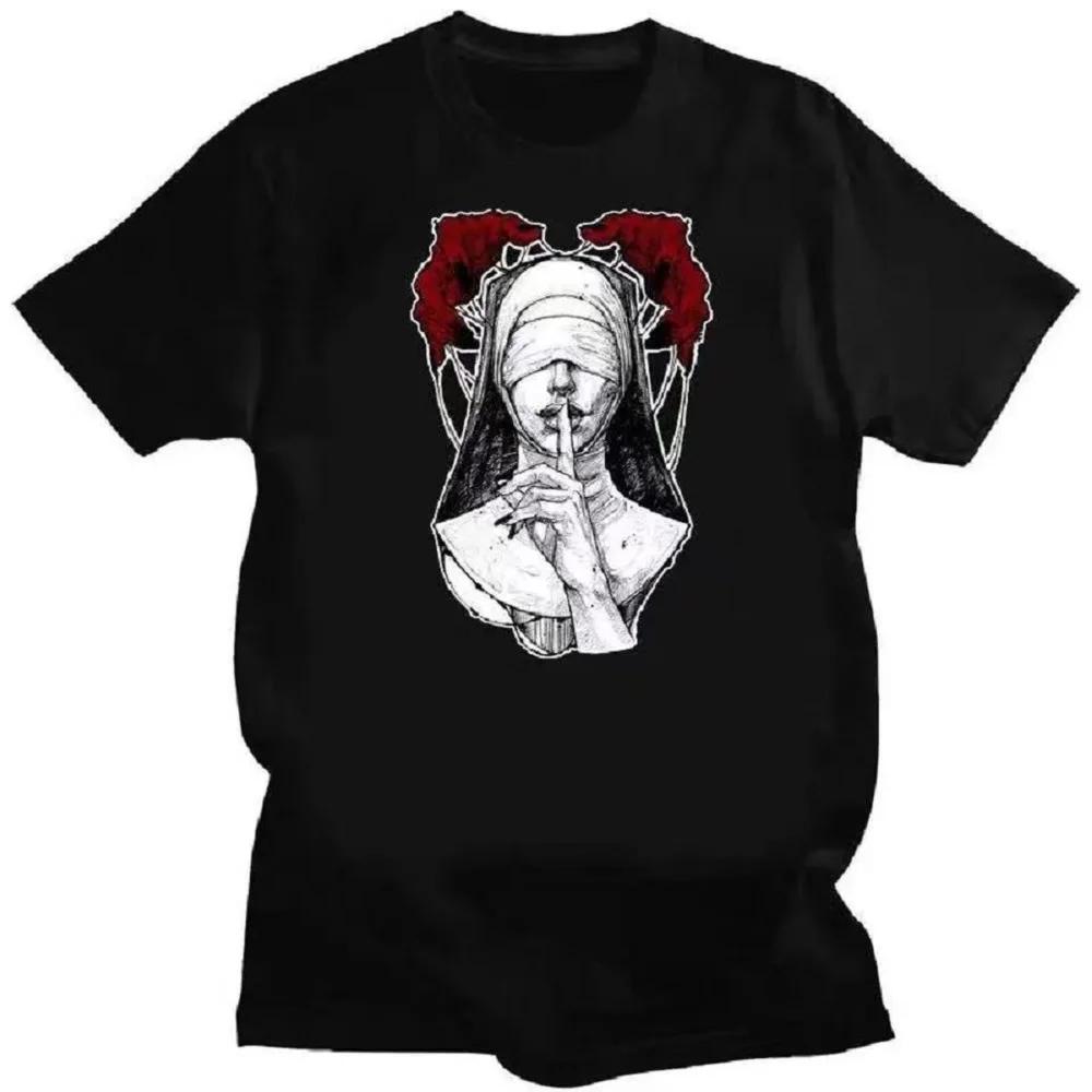 Satanic Nun Tattoos Unholy Tshirt Sexy Men T Summer Comfort Funny Tee Shirt Print Creativity Novelty Male Short Sleeve 80077