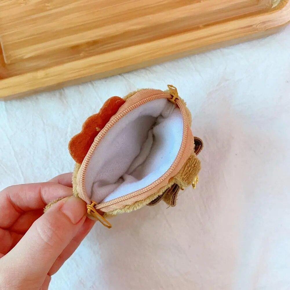 Милый регулируемый мягкий кошелек для монет с сумкой на запястье, школьная подвеска, плюшевая сумка, сумка на молнии