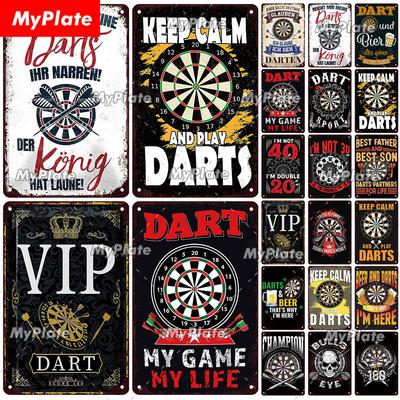 MyPlate Darts 180 Металлическая табличка Пивной бар Винтажная табличка Магазин Жестяная табличка Тарелка Настенный декор Для бара Клуба Художественная картина Постер Подарок