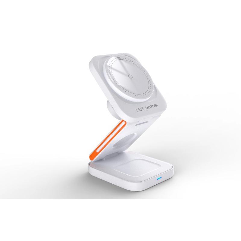 3 в 1 30 Вт беспроводное зарядное устройство iPhone магнитная складная беспроводная зарядная станция для iPhone15 14 13 12 Pro Watch 8 9 Airpods