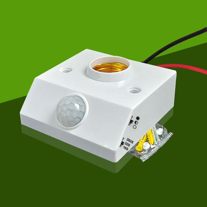 Ac85-265V Automatic Human Body Infrared Ir Sensor Lamp Holder Led Bulb Light E27 Base Pir Detector Wall Lamp Holder Socket