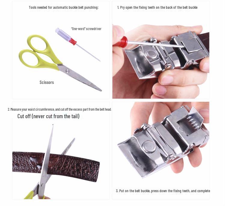 Мужской кожаный ремень с принтом змеи и автоматической пряжкой - Воловья кожа, корейский стиль для бизнеса