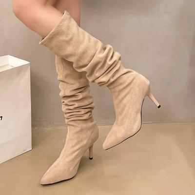 Женские осенние сапоги 2024 года, ботфорты, челси, дизайнерская обувь, сексуальные, элегантные, мокасины, винтажный модный тренд, большой размер, высокие каблуки