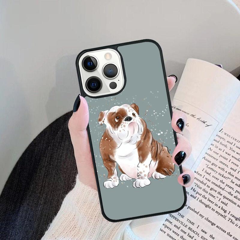English Bulldog Mobile Phone Case Cover For iPhone 17 Air 15 16 16e 13 14 12 11 Pro Max Coque For Apple Plus fundas