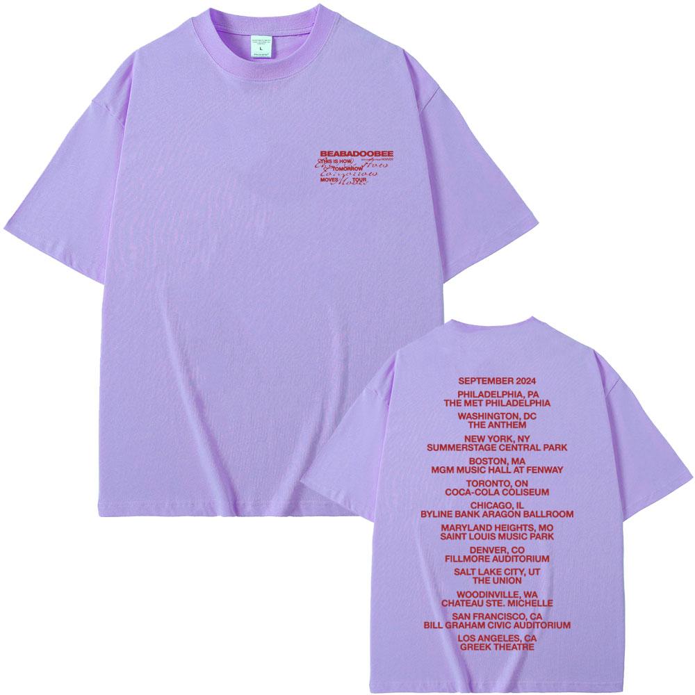 Beabadoobee Так движется завтра Альбом Буква Лого Футболки Мужские Женские Мода Эстетичная футболка Мужские Футболки оверсайз