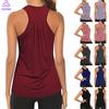 Heh Women Workout Yoga Pleated Gym Shirts Athletic Racerback Tank Tops