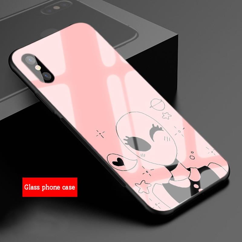 Чехол для телефона из закаленного стекла с рисунком инопланетянина для iphone 12 11 Pro Max 5 6 7 8 PLUS X XS XR XSMax Shell 12Pro