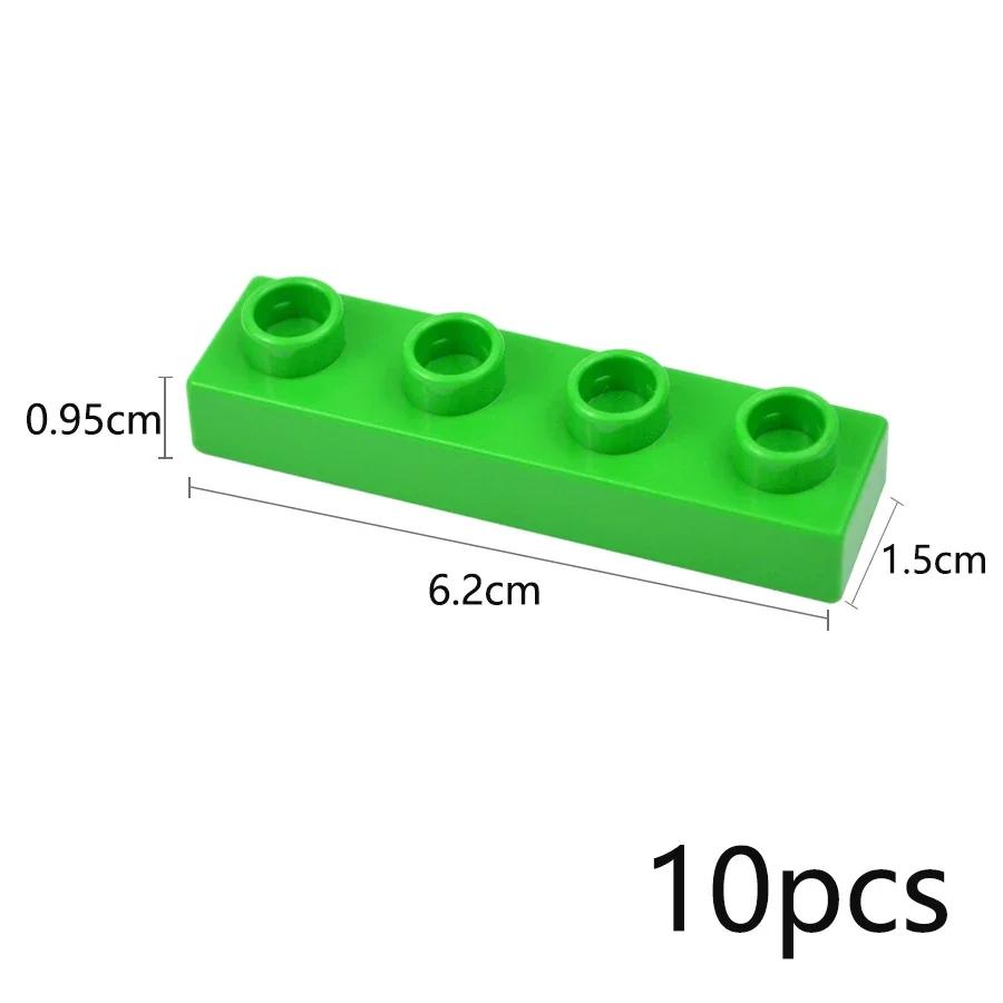 10 шт. Крупные Строительные Блоки 1x4 Точки Оптом Тонкие Фигурки Кирпичики Обучающие Креативные Большого Размера Модели Игрушки Совместимые Duploes