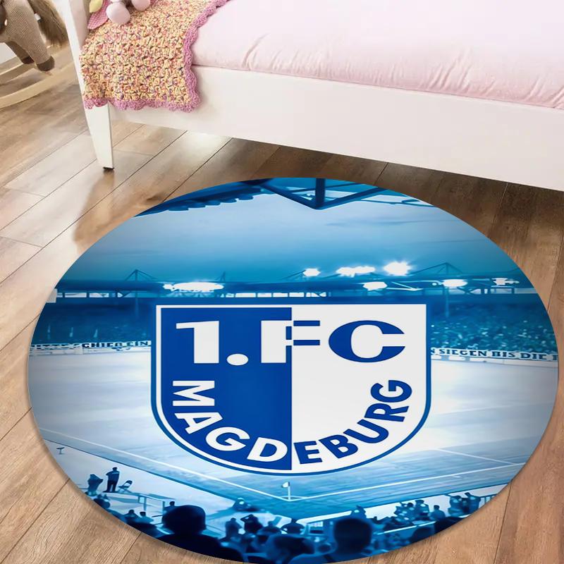 FC Magdeburg Round Area Rug,Carpet Rug for Living Room Bedroom Sofa Playroom Decor,Non-slip Floor Mat56