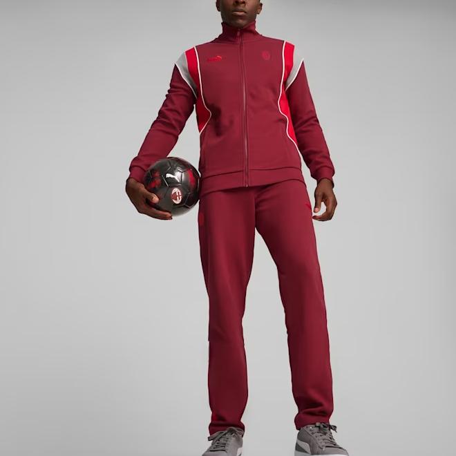 Puma Куртка Ac Milan Ftblaarchive Track, удобная, простая, в стиле ретро, спортивная, с воротником-стойкой, мужская, куртки Imperial-Red 774034-05