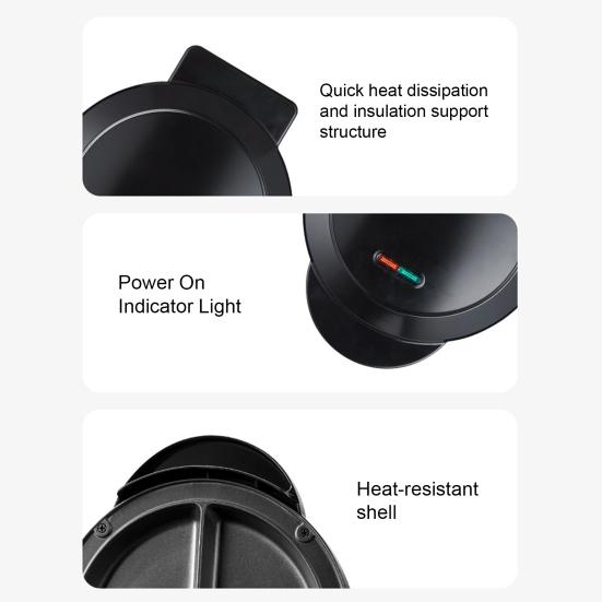 Dual Zone Electric Omelette Maker 1000W Rapid Heating Egg Cooker Non-Stick Double Omelet Pan for Sandwiches Crepes Frittatas Pancakes