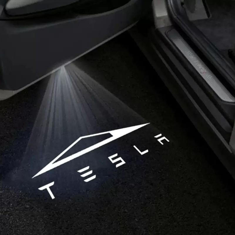 bjzqr4 2PCS Car Door HD LED Lamp Projector Courtesy Welcome Light For Tesla Model 3 S X highland Model Y 2025