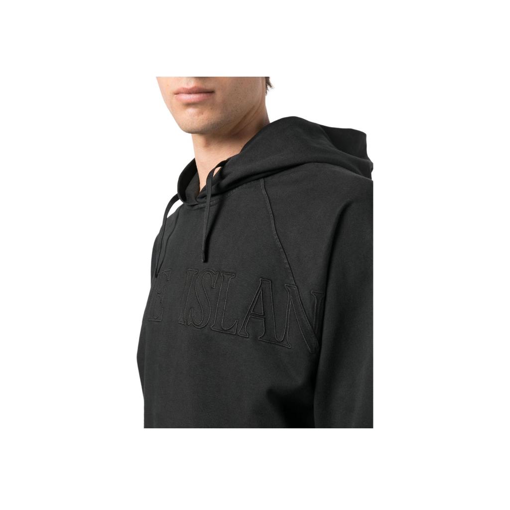 STONE ISLAND Однотонное худи с надписью, свободного кроя, с длинным рукавом, мужской свитшот, черный 781563355-V0129