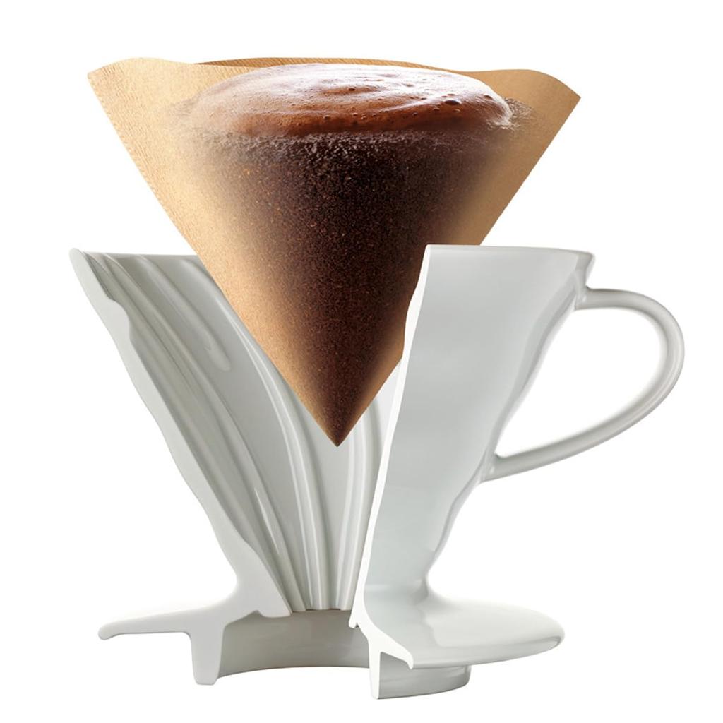 Hario V60 Бумажный фильтр 02 Вт на 1-4 чашки 600 шт Белый Производство Япония VCF-02-100W