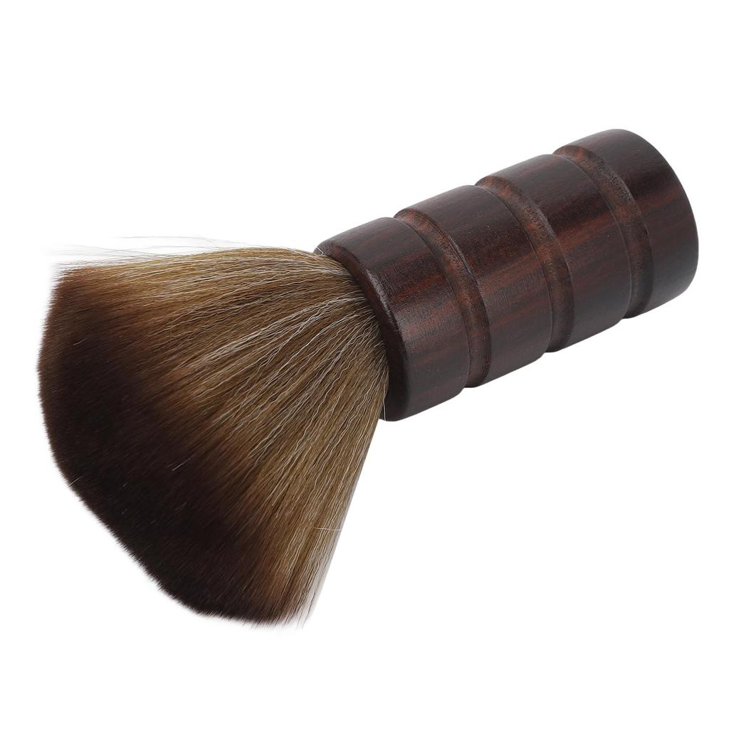 Щетка для сметания волос с шеи после стрижки, домашний салон, парикмахерская, нейлоновая щетина, деревянная ручка, щетка для чистки лица, шеи и волос