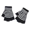 Unisex Gothic Fingerless Elastic Comfortable Knit Mittens Thicken Striped Knitted Gloves
