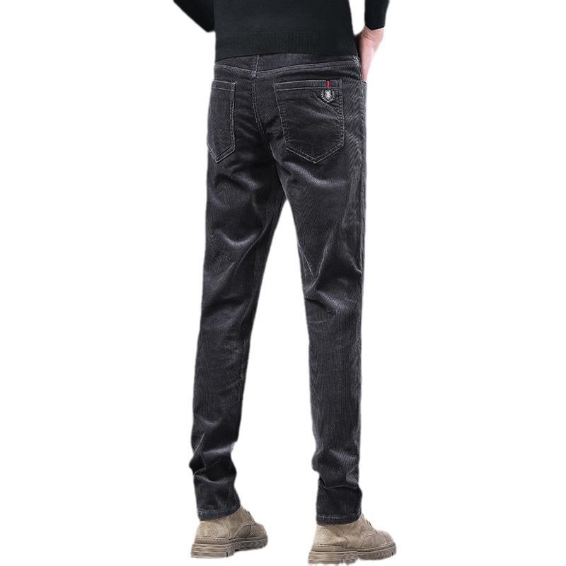 Осень/Зима 2024 г. Бархатные/Обычные мужские вельветовые хлопковые приятные для кожи свободные модные повседневные брюки с полосатым бархатом