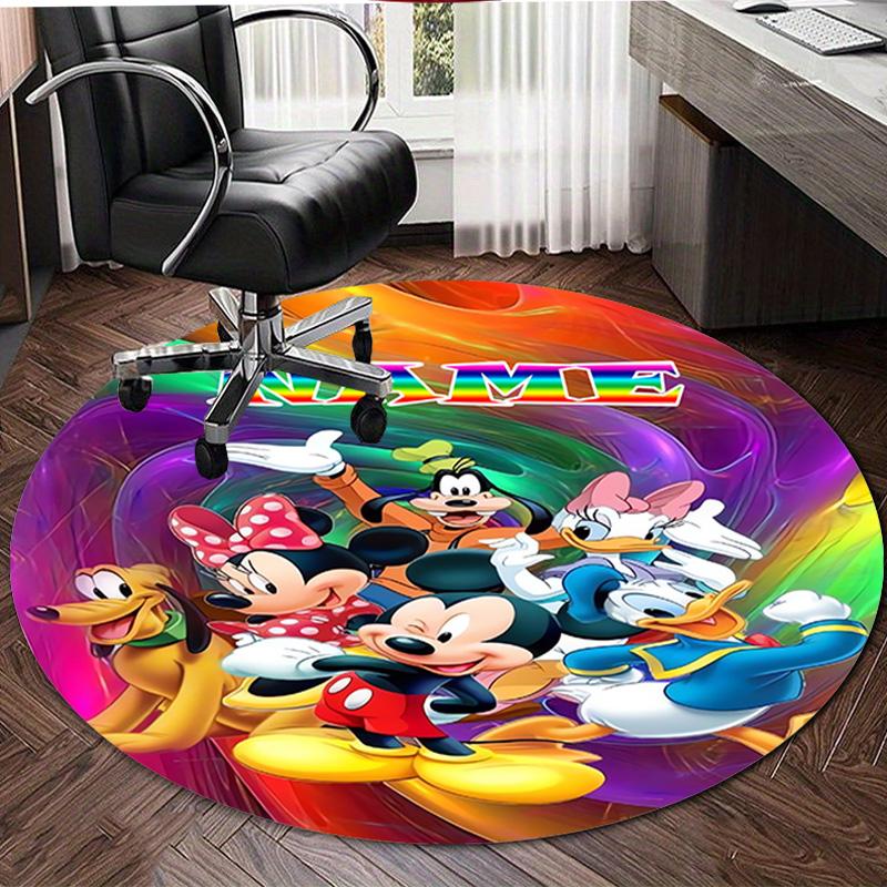 Personalized M-Mickey Round Chair Office Rug - Perfect for Mat, Office Chair & More - Ideal Gift for Birthdays and Holidays