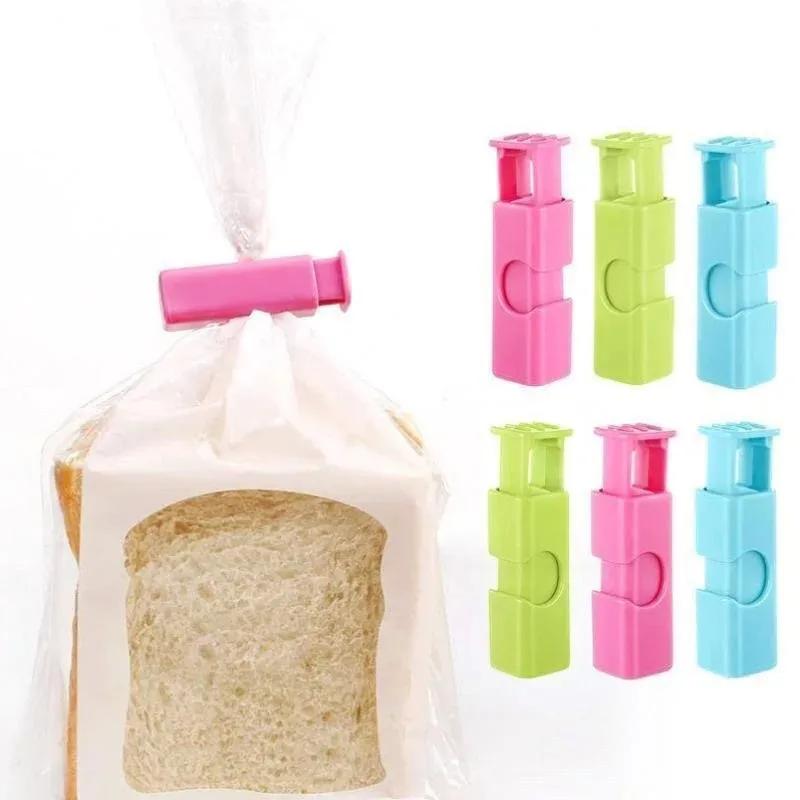 10Pcs/1set Reusable Food Sealing Clips Plastic Pocket Sealing Clamp Snack Bread Bag Clips Grain Vegetable Storage Clamp