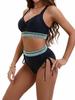 High Waist Drawstring Webbing Sexy Bikini Set Comfortable Elegant Two Piece