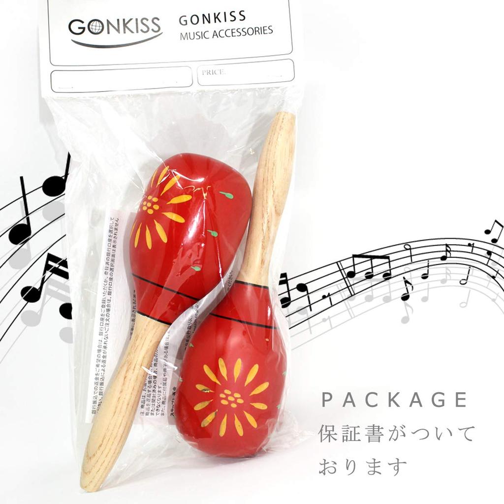 GONKISS Red Maracas Маракасы деревянный музыкальный инструмент набор из 2 шт.