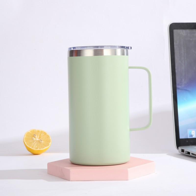 Stainless Steel Vacuum Insulated Coffee Mug With Handle 600ml Double Wall Thermal Cup Office Home Travel